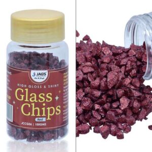 Jags Colour Coating Glass Chips 100Gram Red Glitter JCCG06