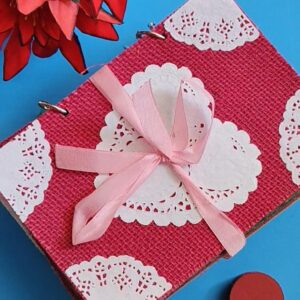 Artyflakes Hand Made Paper Colour Scrap Book - Pink ( A5 Size )