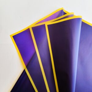 Purple Gold Frame Bouquet Paper