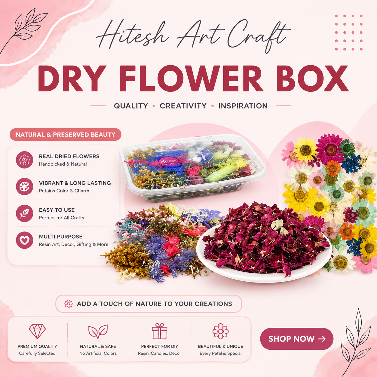 Dry Flowers & Box