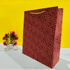 Maroon Textured Gift Bag