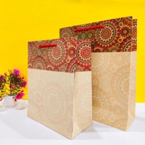 Cream Bag with Red Border
