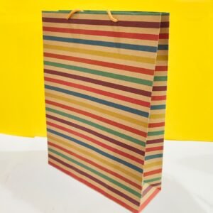 Multi-Color Striped Paper Bag