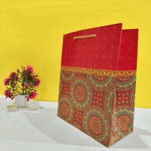 Red and Gold Brocade Pattern Bag