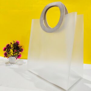 Frosted Bag with Round Silver Handle